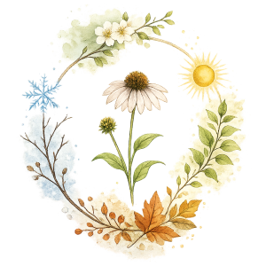 Illustration von Sonnenhutblüten